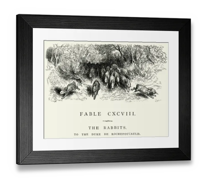 Framed Print : La Fontaines Fables - The Rabbits Framed Print : La Fontaines Fables - The Rabbits