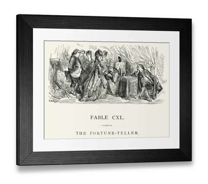 Framed Print : La Fontaines Fables - The Fortune Teller Framed Print : La Fontaines Fables - The Fortune Teller