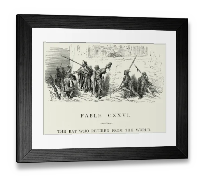 Framed Print : La Fontaines Fables - Rat who retired from the world