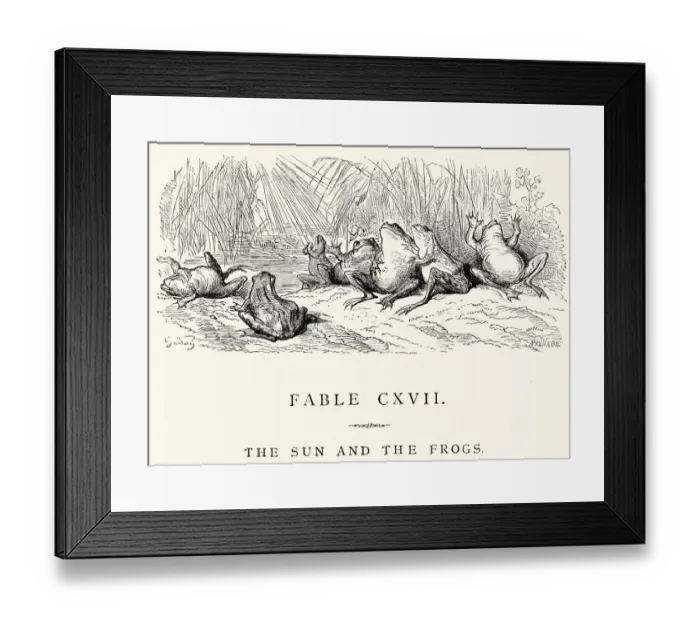 Framed Print : La Fontaines Fables - Sun and the Frogs Framed Print : La Fontaines Fables - Sun and the Frogs