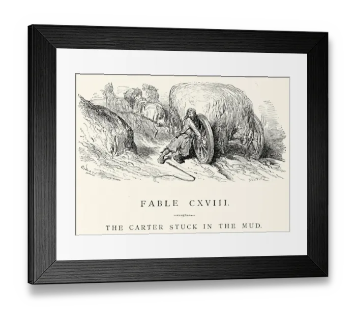 Framed Print : La Fontaines Fables - Carter stuck in the Mud