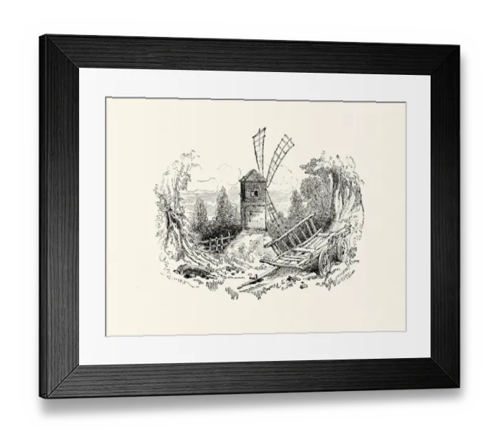 Framed Print : La Fontaines Fables - The Old Windmill Framed Print : La Fontaines Fables - The Old Windmill