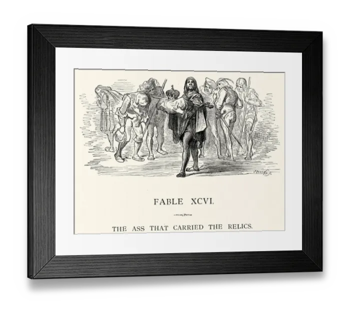 Framed Print : La Fontaines Fables - Ass that carried the Relics Framed Print : La Fontaines Fables - Ass that carried the Relics