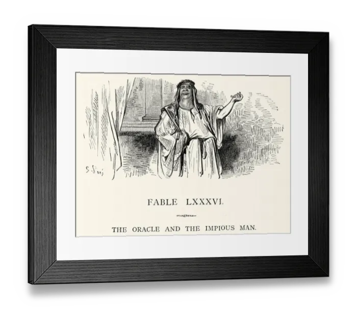 Framed Print : La Fontaines Fables - Oracle and the Impious Man Framed Print : La Fontaines Fables - Oracle and the Impious Man