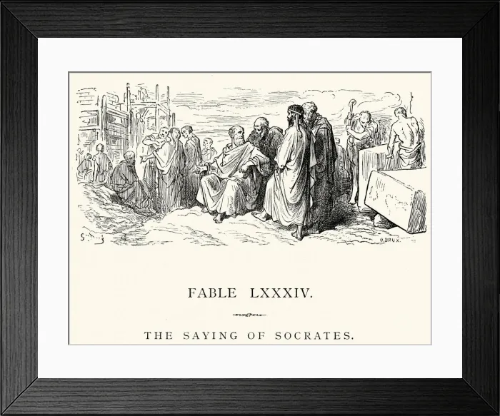 Framed Print : La Fontaines Fables - The Saying of Socrates Framed Print : La Fontaines Fables - The Saying of Socrates