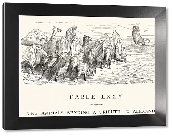 La Fontaines Fables - Animals sending a tribute to Alexander