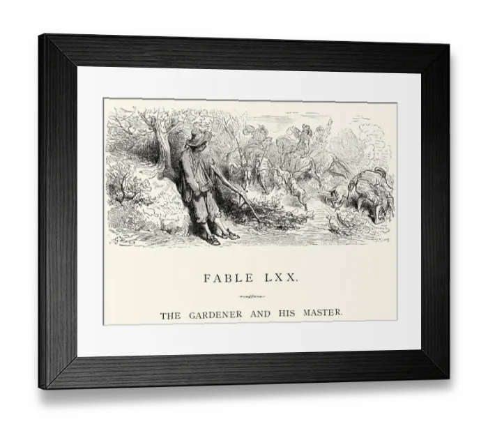 Framed Print : La Fontaines Fables - The Gardener and his Master Framed Print : La Fontaines Fables - The Gardener and his Master