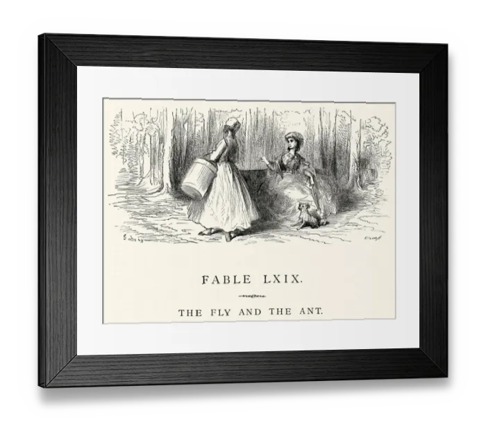 Framed Print : La Fontaines Fables - Fly and the Ant Framed Print : La Fontaines Fables - Fly and the Ant