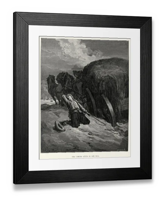 Framed Print : La Fontaines Fables - Carter stuck in the Mud