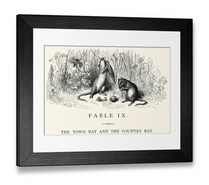 Framed Print : La Fontaines Fables - The Town Rat Framed Print : La Fontaines Fables - The Town Rat