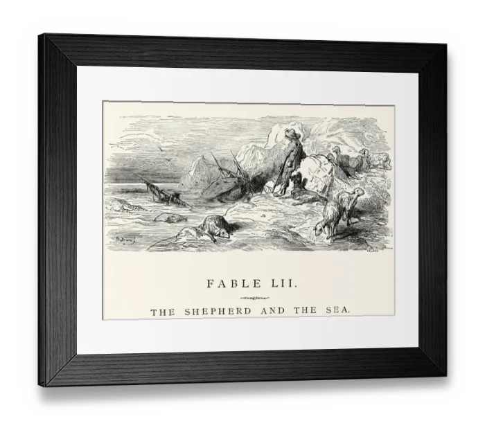 Framed Print : La Fontaines Fables - Shepherd and the Sea