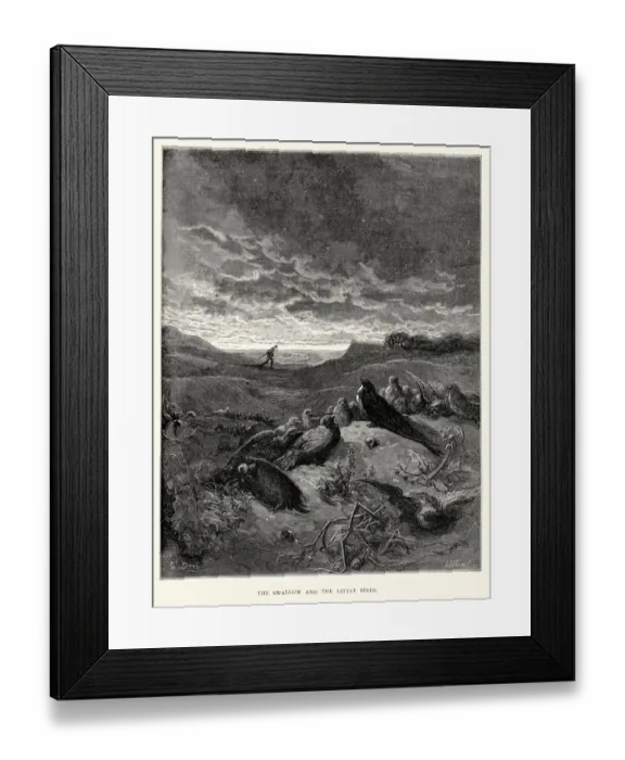 Framed Print : La Fontaines Fables - Swallow and the Little Birds Framed Print : La Fontaines Fables - Swallow and the Little Birds