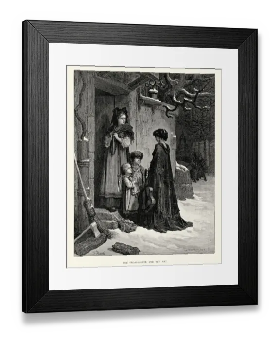 Framed Print : La Fontaines Fables - Grasshopper and the Ant Framed Print : La Fontaines Fables - Grasshopper and the Ant