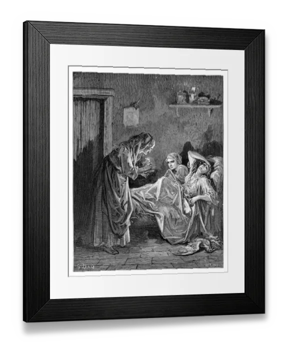 Framed Print : The Old Woman and her Two Servants Framed Print : The Old Woman and her Two Servants