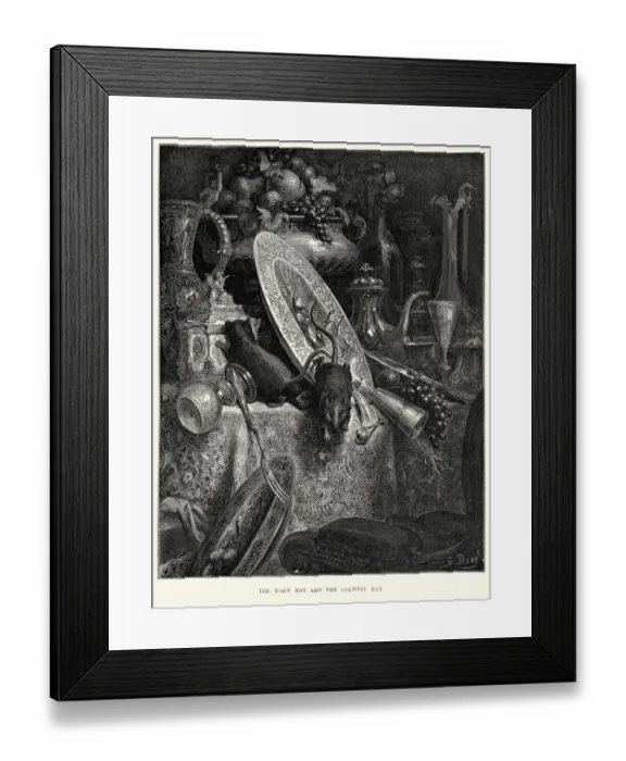Framed Print : La Fontaines Fables - The Town Rat Framed Print : La Fontaines Fables - The Town Rat