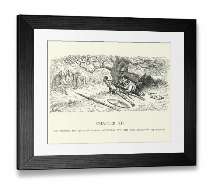 Framed Print : Don Quixote - Adventure of Knight of the Mirrors