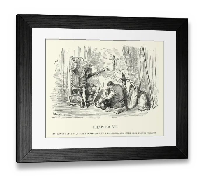 Framed Print : Don Quixote - conference with his squire Framed Print : Don Quixote - conference with his squire