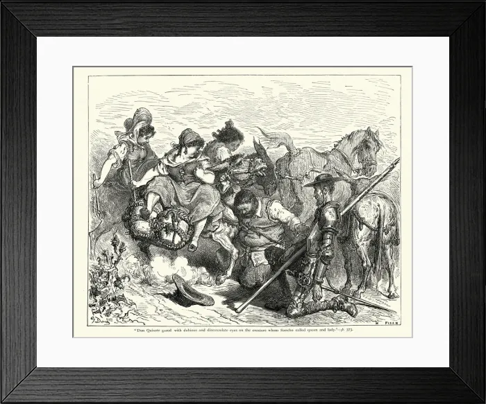 Framed Print : Don Quixote gazed with dubious and disconsolate eyes Framed Print : Don Quixote gazed with dubious and disconsolate eyes