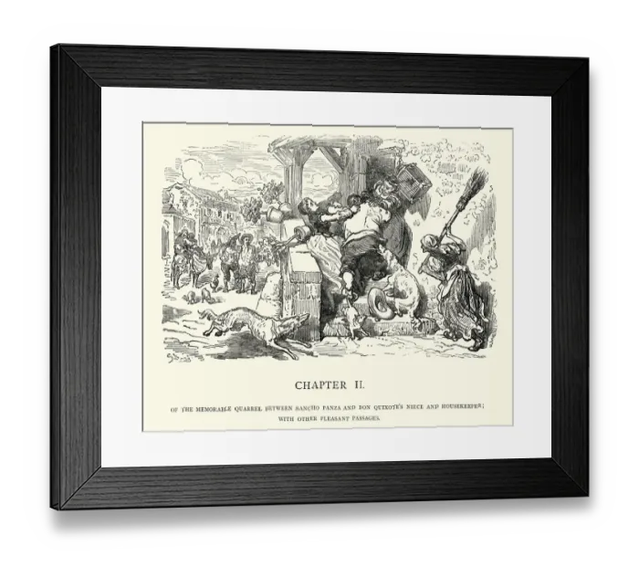 Framed Print : The memorable quarrel between Sancho Panza and Don Quixotes nie Framed Print : The memorable quarrel between Sancho Panza and Don Quixotes nie