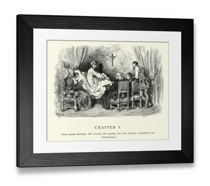 Framed Print : Don Quixote - What passed between the curate and barber Framed Print : Don Quixote - What passed between the curate and barber