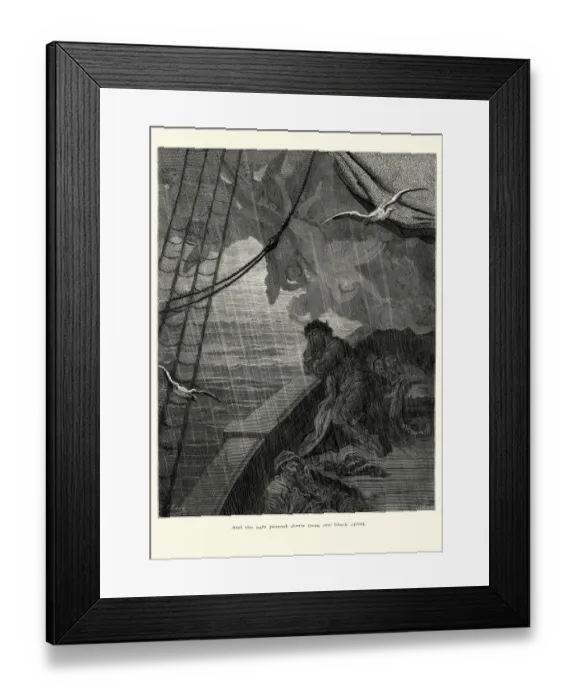Framed Print : Rime of the Ancient Mariner - rain poured down