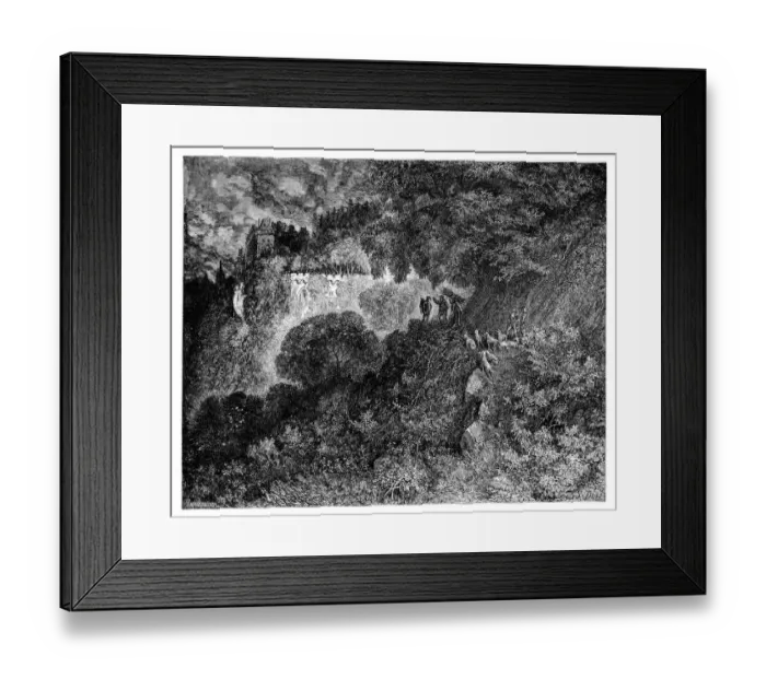 Framed Print : Fairy Tale Sleeping Beauty engraving Framed Print : Fairy Tale Sleeping Beauty engraving