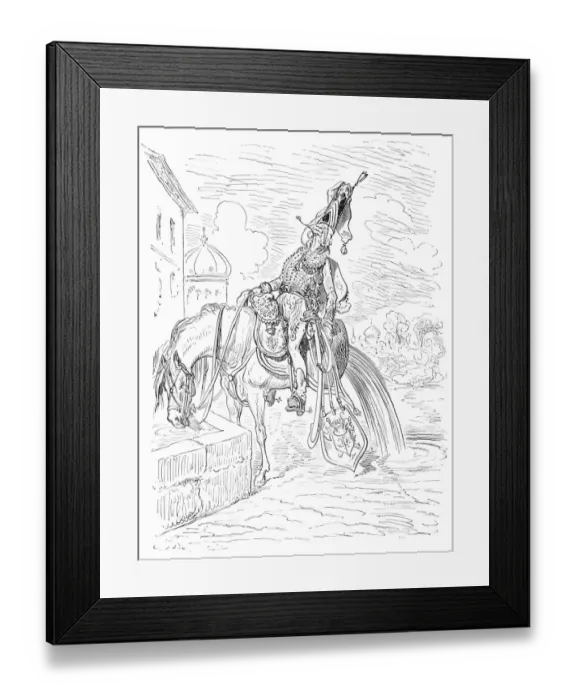 Framed Print : Baron Munchausen engraving Framed Print : Baron Munchausen engraving