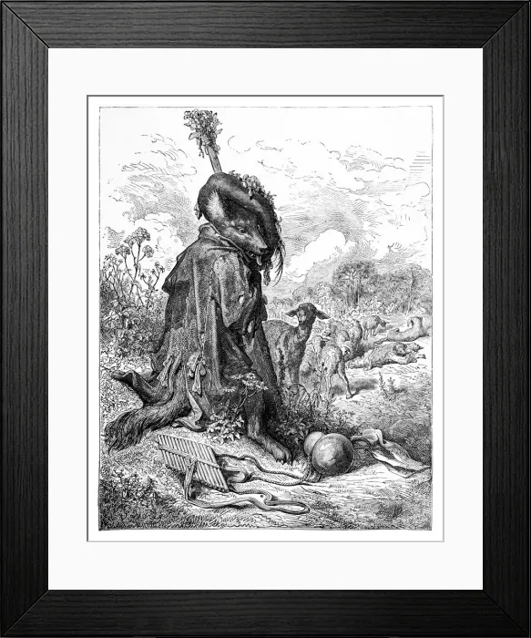 Framed Print : The Wolf Turned Shepherd Framed Print : The Wolf Turned Shepherd