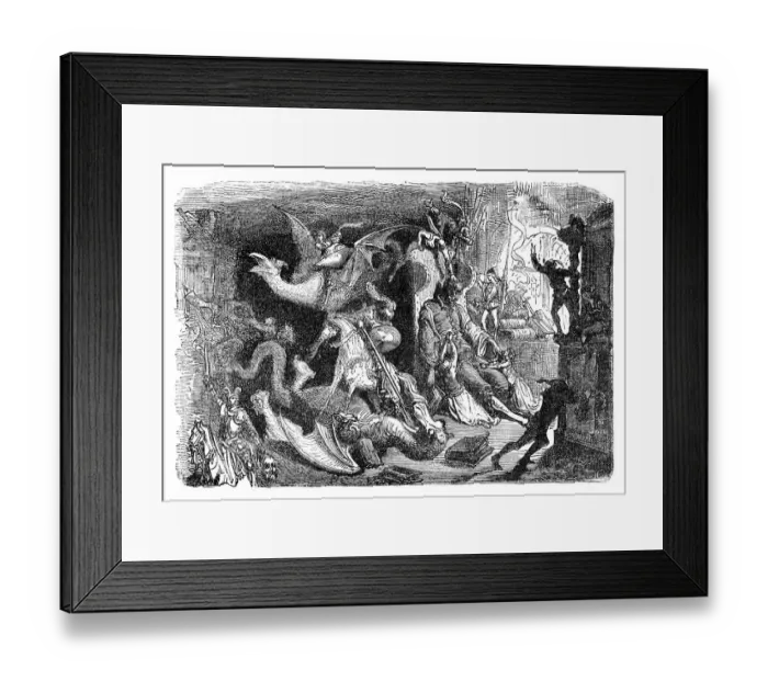 Framed Print : Don Quixote dreaming engraving Framed Print : Don Quixote dreaming engraving