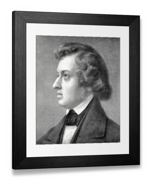 Framed Print : Frederic Chopin, portrait, side view Framed Print : Frederic Chopin, portrait, side view