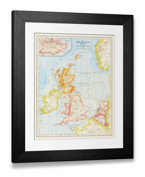Framed Print : 1883 British Isles Map Framed Print : 1883 British Isles Map
