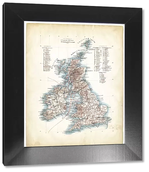 Antique map of Great Britain 1863