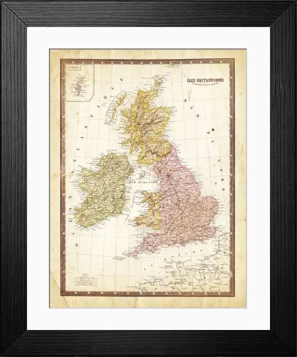 Framed Print : Map of Great Britain 1862 Framed Print : Map of Great Britain 1862