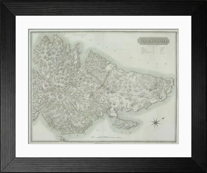 Framed Print : Antique map of the Western Isles off Scotland Framed Print : Antique map of the Western Isles off Scotland