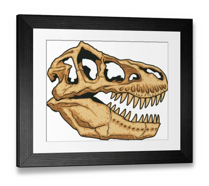 Framed Print : T-Rex Skull Illustration Framed Print : T-Rex Skull Illustration