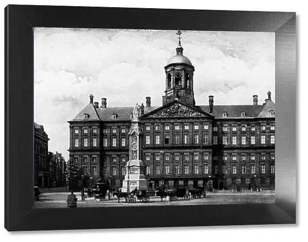 Royal Palace of Amsterdam and Naatje van de Dam in Amsterdam, Netherlands - 19th Century