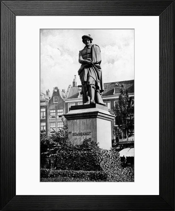 Framed Print : Statue of Rembrandt by Scultptor Louis Royer, at Rembrandtplein in Amsterdam, Netherlands - 19th Century Framed Print : Statue of Rembrandt by Scultptor Louis Royer, at Rembrandtplein in Amsterdam, Netherlands - 19th Century