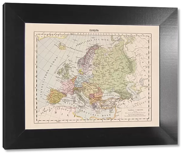 Political map of Europe, lithograph, published in 1893