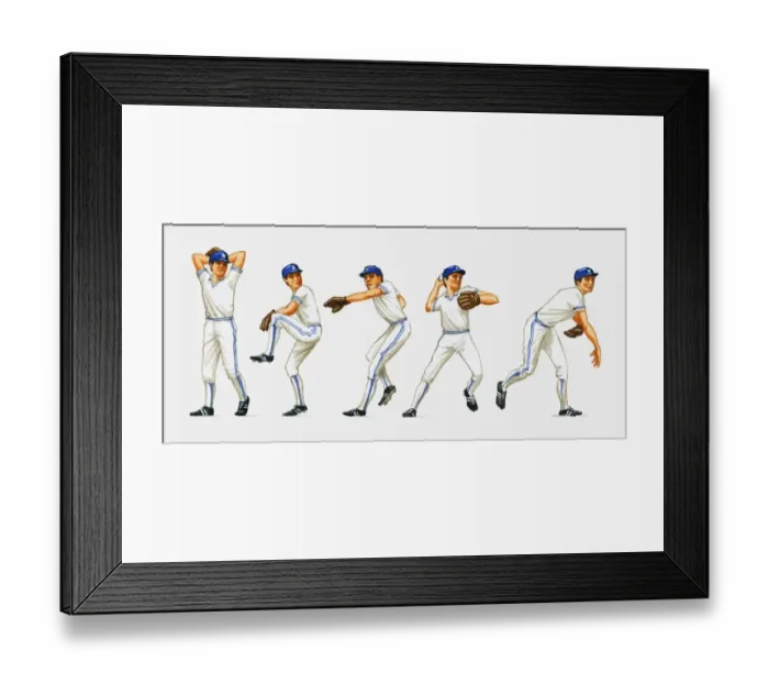 Framed Print : Baseball pitching technique, multiple image Framed Print : Baseball pitching technique, multiple image