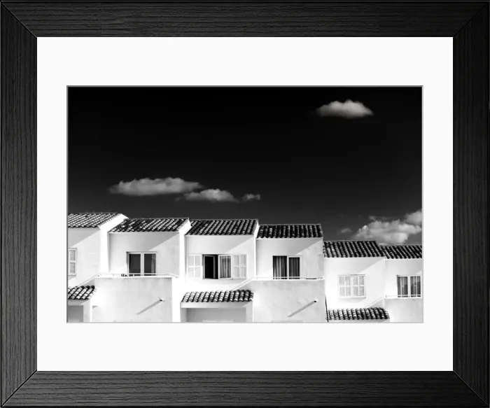 Framed Print : The accommodations of a seaside resort in Portocristo Framed Print : The accommodations of a seaside resort in Portocristo