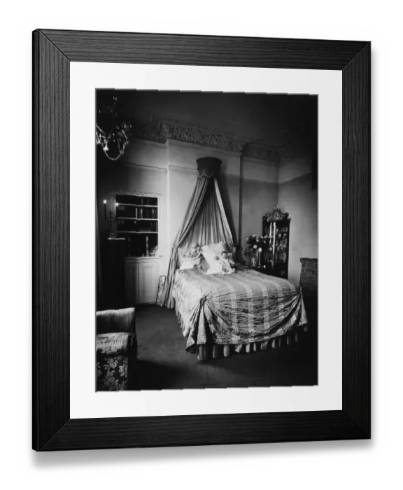 Framed Print : Bed With Drapery