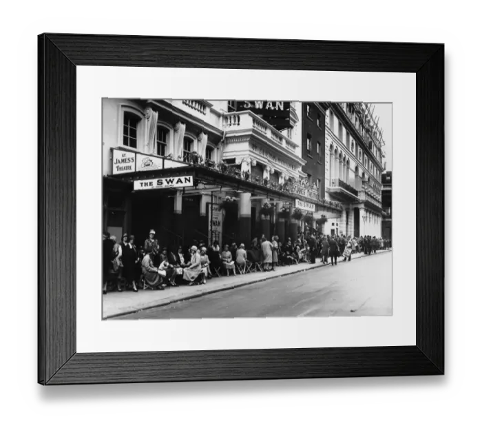 Framed Print : The Swan. 1930: People queuing for a performance of The Swan by Ference Molnar Framed Print : The Swan. 1930: People queuing for a performance of The Swan by Ference Molnar