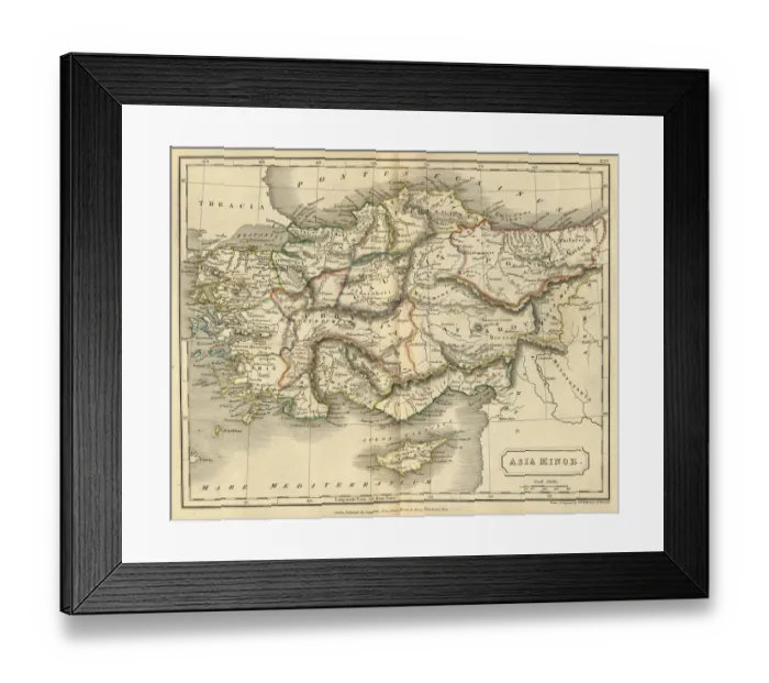 Framed Print : Antique map of Ancient Asia Minor Framed Print : Antique map of Ancient Asia Minor
