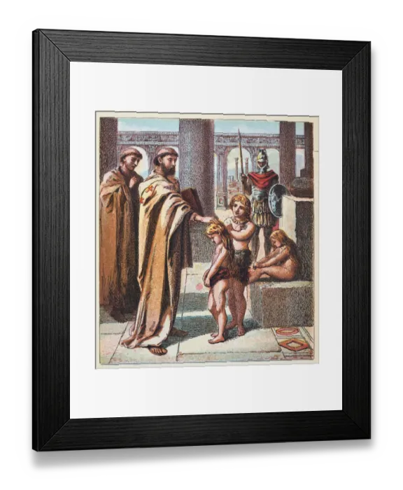 Framed Print : Pope Gregory I and the Anglo-Saxon children Framed Print : Pope Gregory I and the Anglo-Saxon children