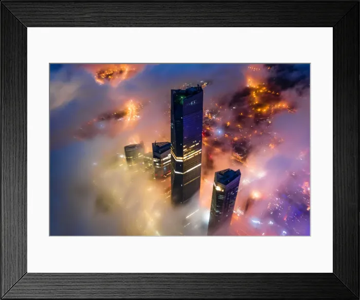 Framed Print : Local Landmark of Qingdao Cityscape in the Mist, Qingdao City, Shandong Province, China Framed Print : Local Landmark of Qingdao Cityscape in the Mist, Qingdao City, Shandong Province, China