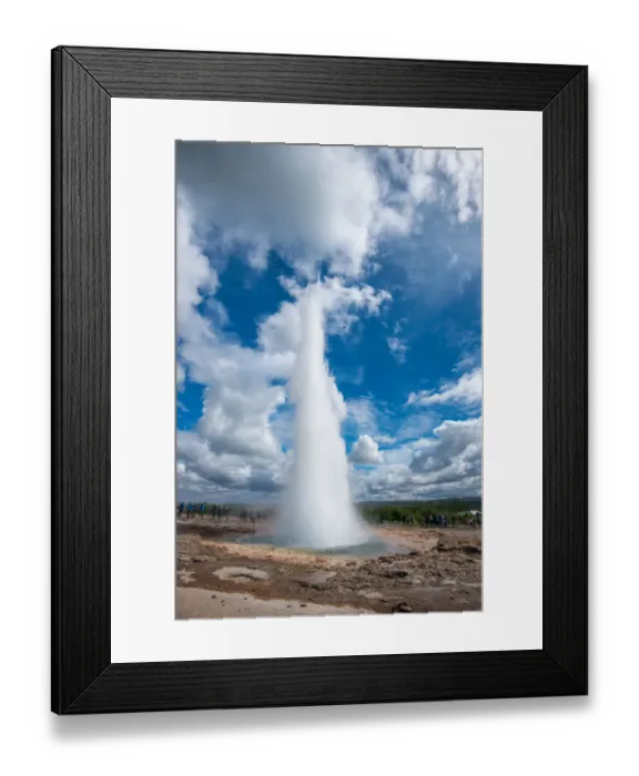 Framed Print : Strokkur Geyser in Geysir Iceland with blue sky