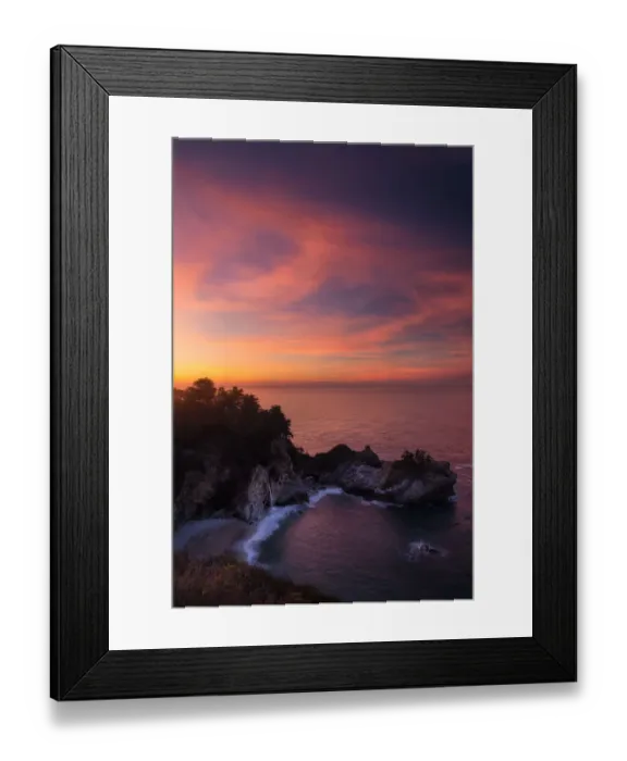 Framed Print : Mcway falls at sunrise over pacific ocean Framed Print : Mcway falls at sunrise over pacific ocean