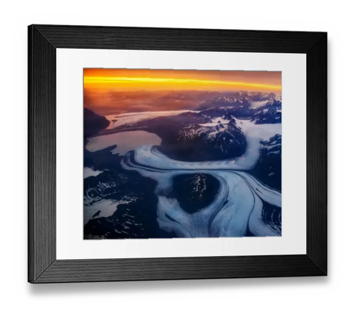 Framed Print : Aerial view of glacier Framed Print : Aerial view of glacier