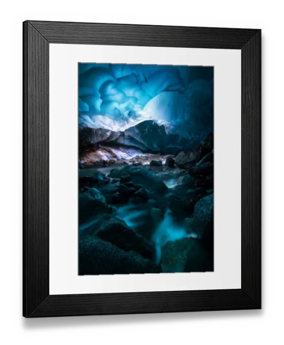 Framed Print : Flow in ice cave