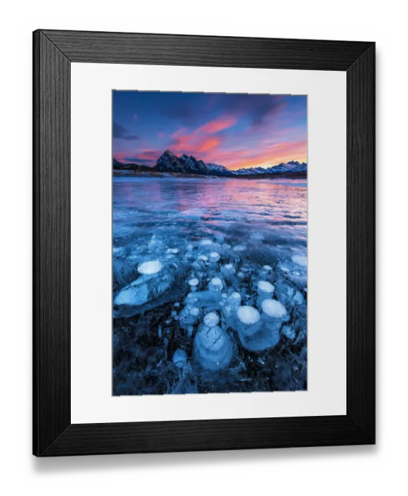 Framed Print : Trapped Bubble under a frozen lake Framed Print : Trapped Bubble under a frozen lake